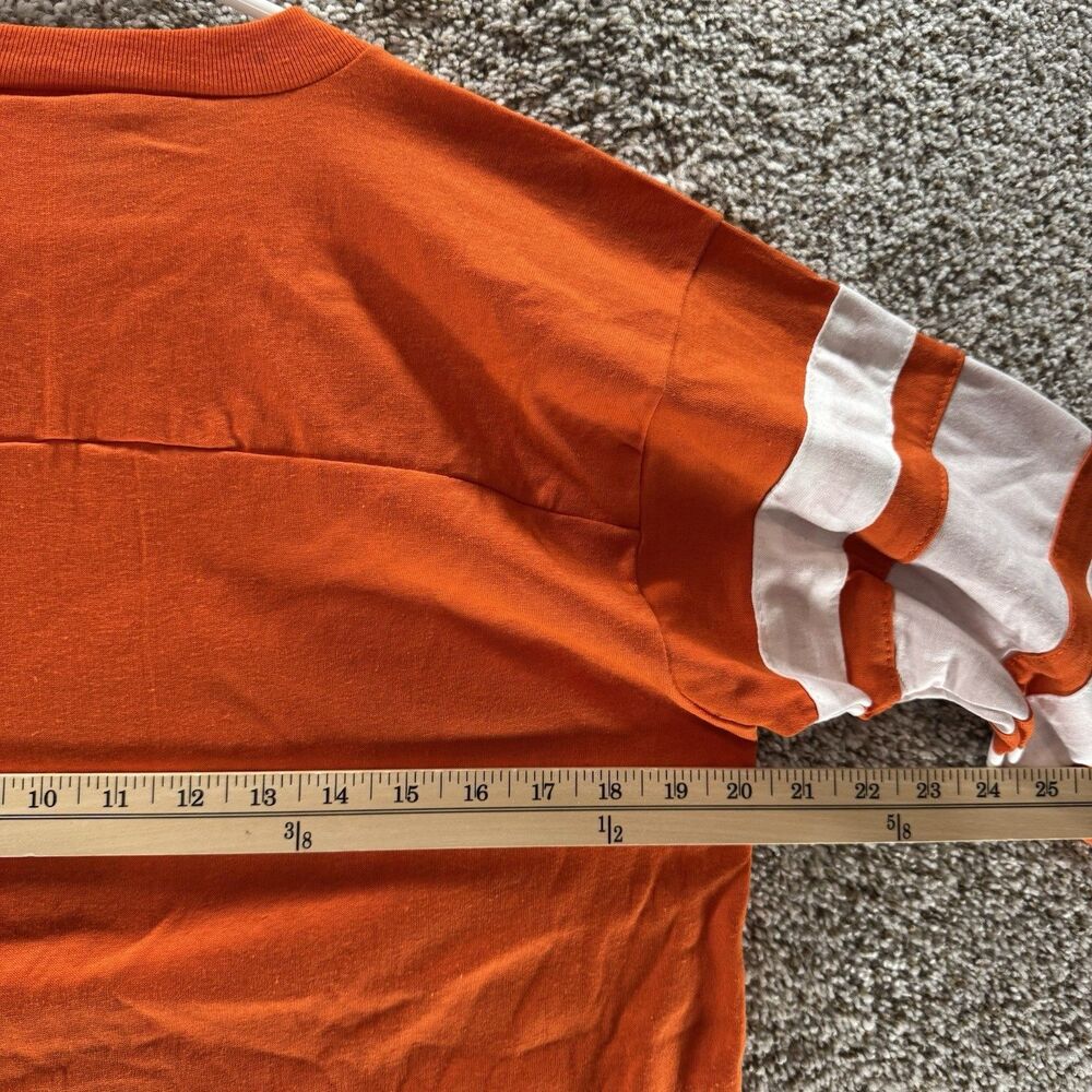 Vintage 80s Clemson Tigers Shirt Mens Medium‎ Orange Logo 7 Raglin Deadstock USA - Picture 13 of 15